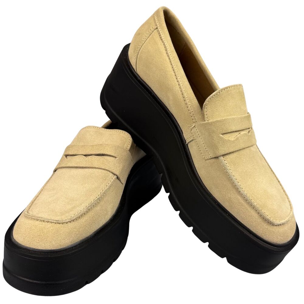 NEW Free People Women’s Loafer Nico Platform Cappuccino Suede 39/8.5 Chunky‎ Y2K